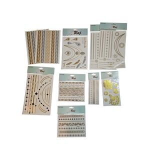 Raj Metallic Temporary‎ Tattoos Gold Silver Boho Chic Body Art